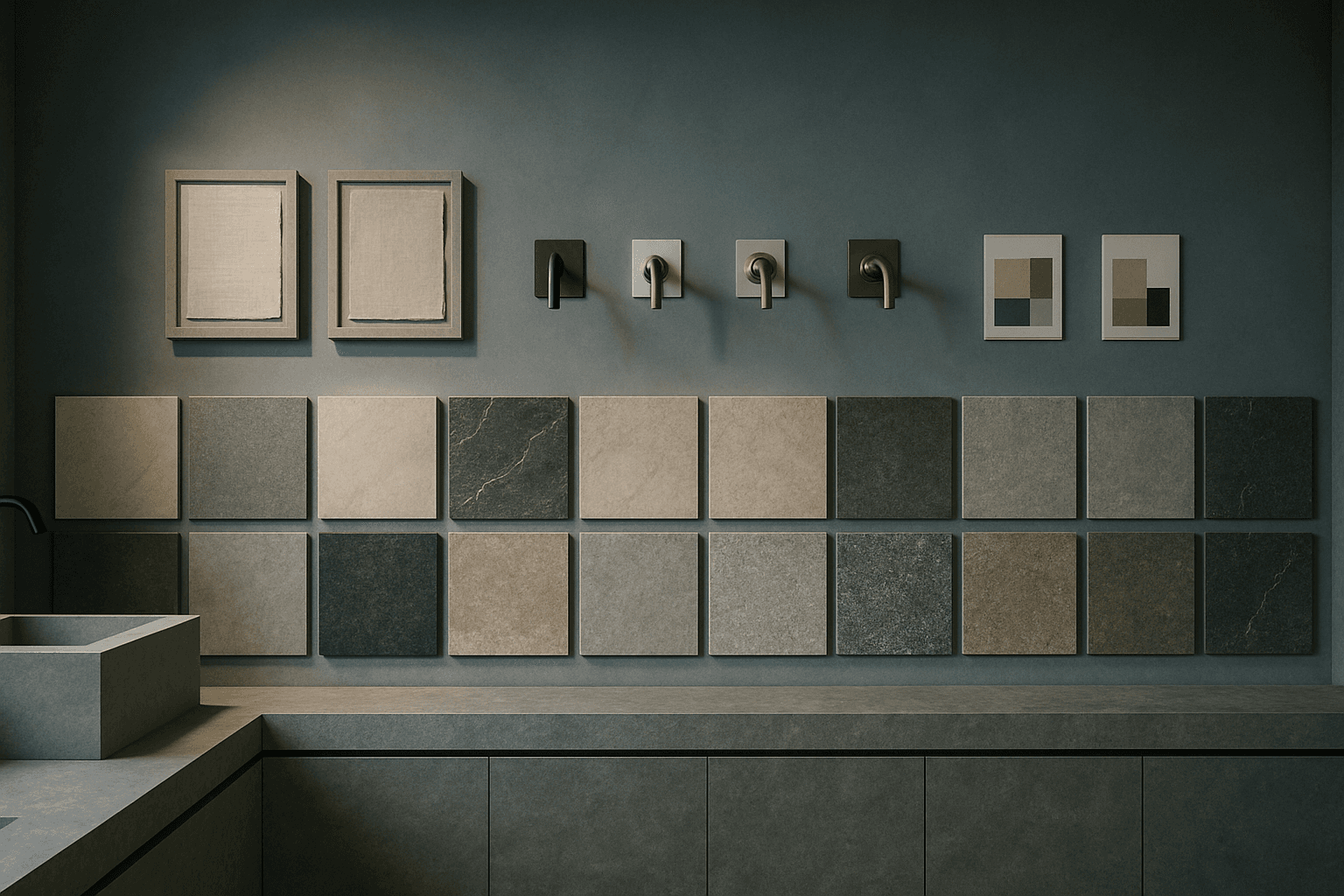 Material-Mood-Wand im Schilke-Studio